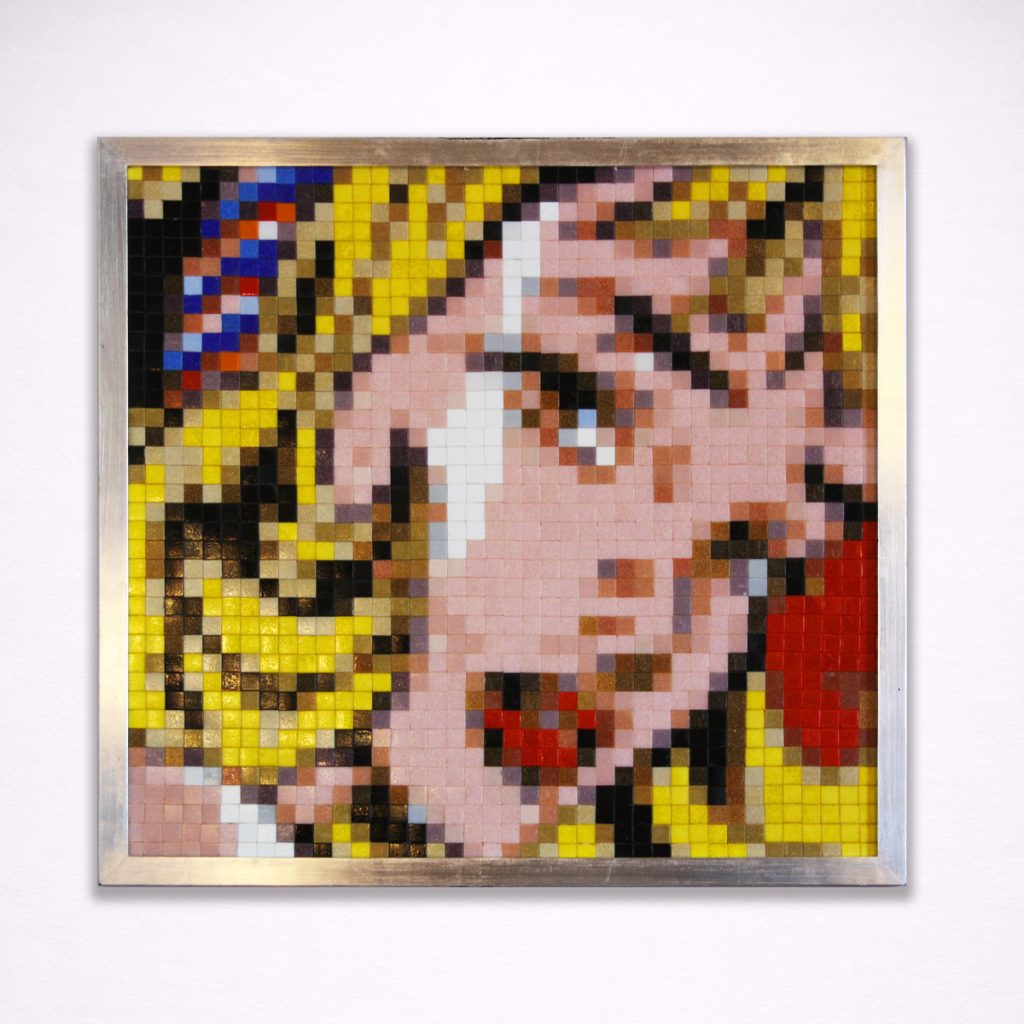 girl with hair ribbon pixel remix