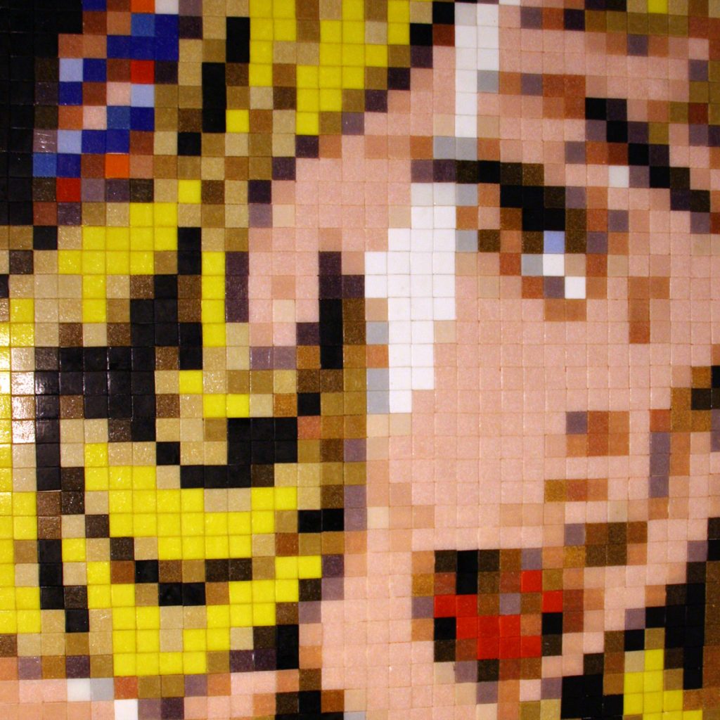 girl with hair ribbon pixel remix detalle