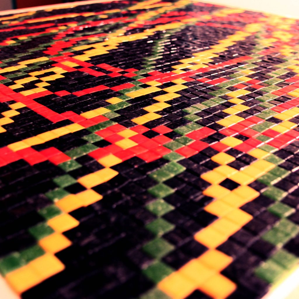agorafobia pixel art mosaic detalle