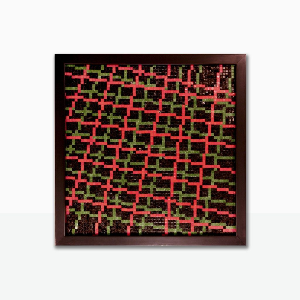 alta tension pixel art mosaico digital creado conn teselas vitreas