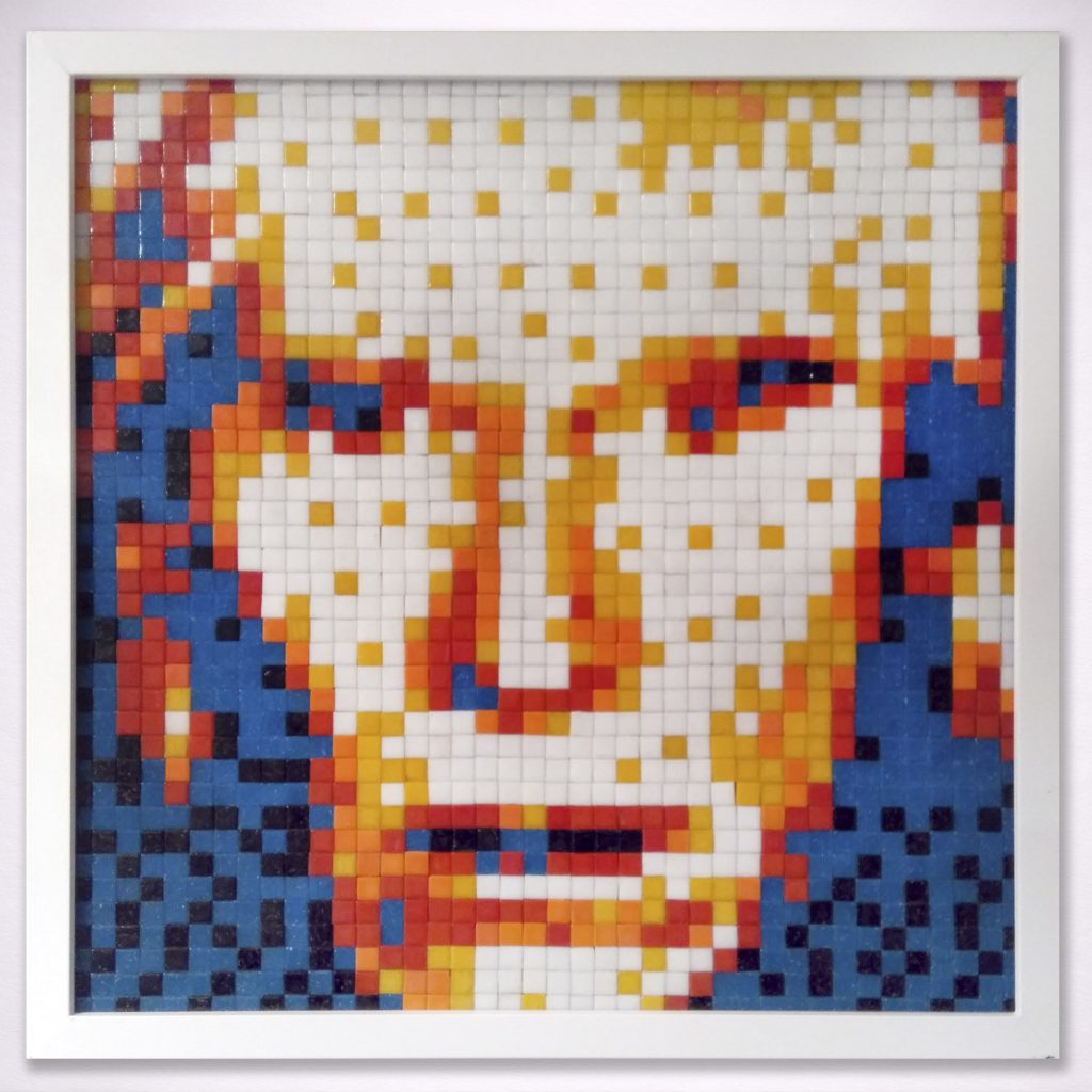 “Andy Pixel Remix” Mosaico de teselas vítreas · 40 × 40 cm · 2019 por PixelArt