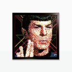 dr spock pixel remix cuadro pop creado con mosaico veneciano por el artista Pixel Art