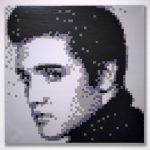“Elvis Pixel Stencil” Aerosol sobre Canvas • Innovación Técnica