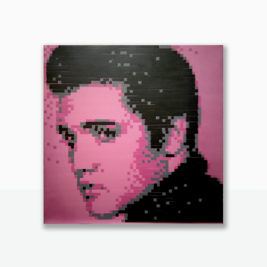 elvis pixel art stencil canvas