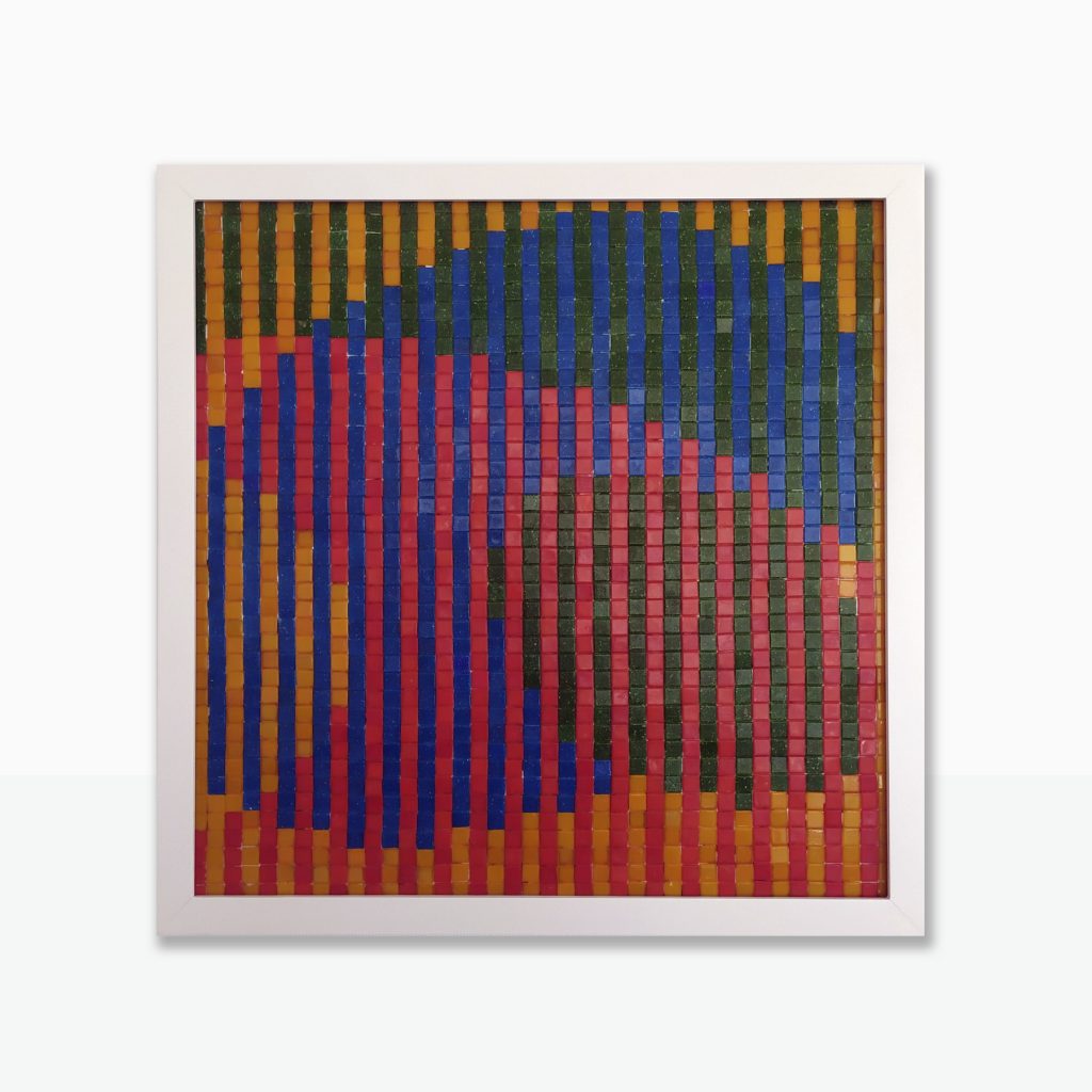 “Fondo Marino” Mosaico de teselas vítreas · 40 × 40 cm · 2020 obra creada por PixelArt