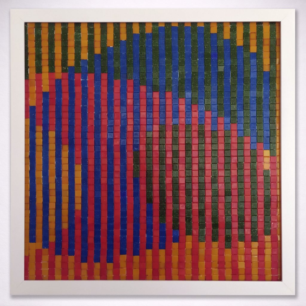 “Fondo Marino” Mosaico de teselas vítreas · 40 × 40 cm · 2020 obra creada por PixelArt