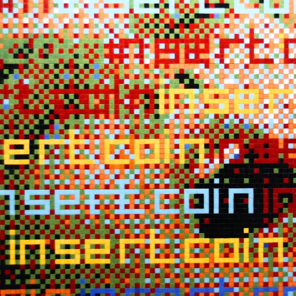 insert coin pixel art mosaico detalle