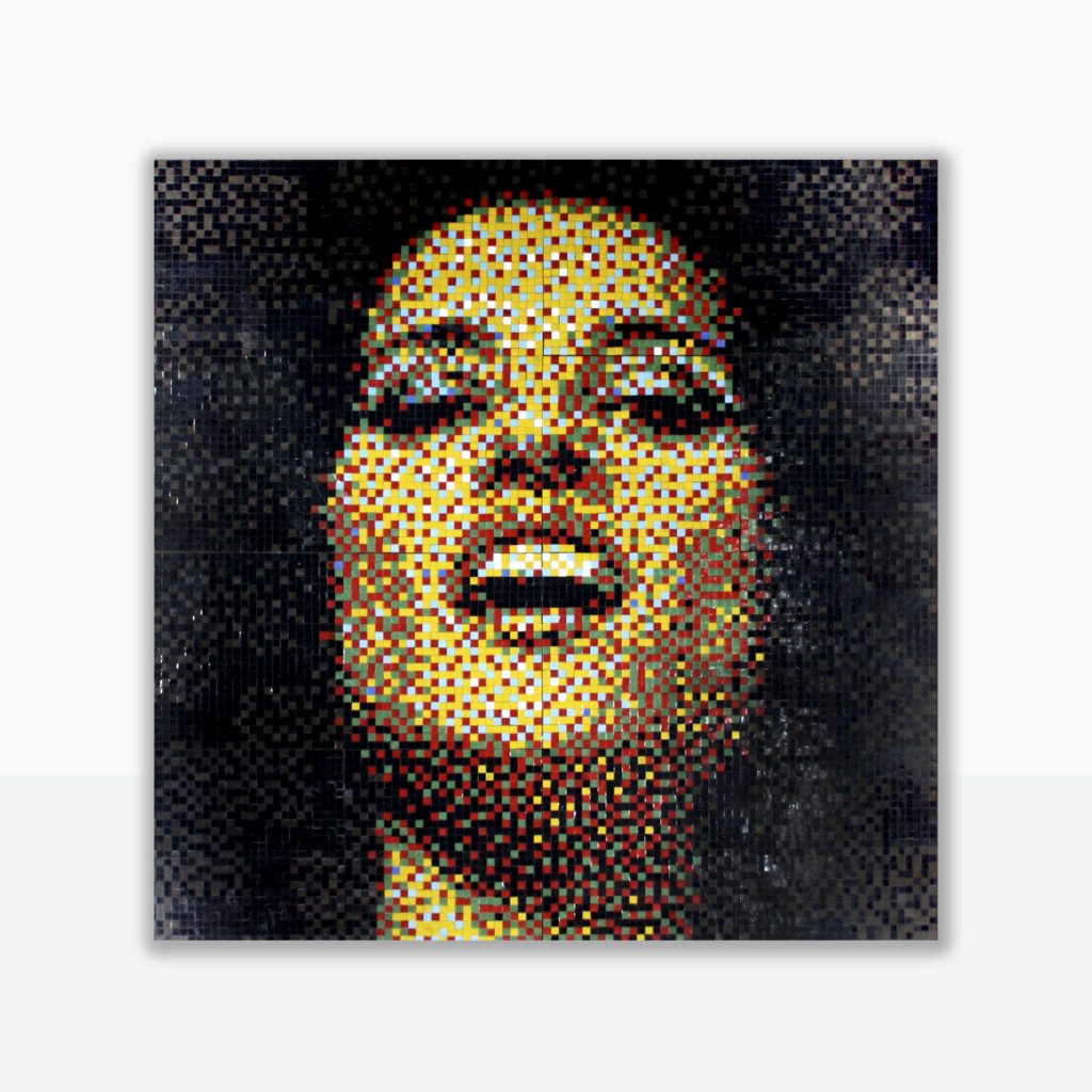 kali yuga pixel mosaico monumental creado por el destacado mosaiquista Pixel Art