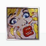 “Screaming Lady Pixel Remix” Mosaico Veneciano • Pop Art & Street Art Legacy Mosaico de teselas vítreas · 100 × 100 cm · 2021