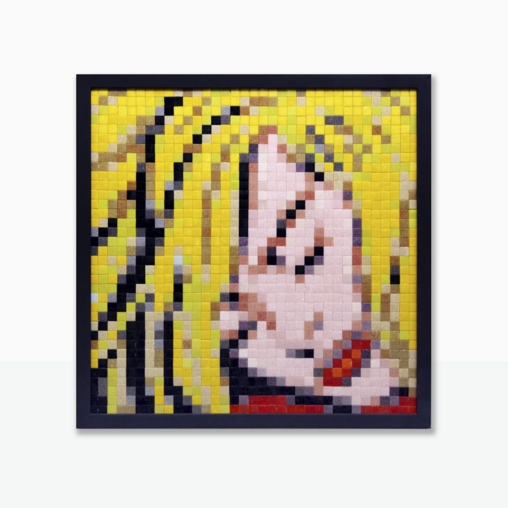 sleeping girl pixel remix mosaico