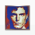 “Superman Pixel Remix” Mosaico de teselas vítreas y espejos · 60 × 60 cm · 2020 creado por el artista PixelArt