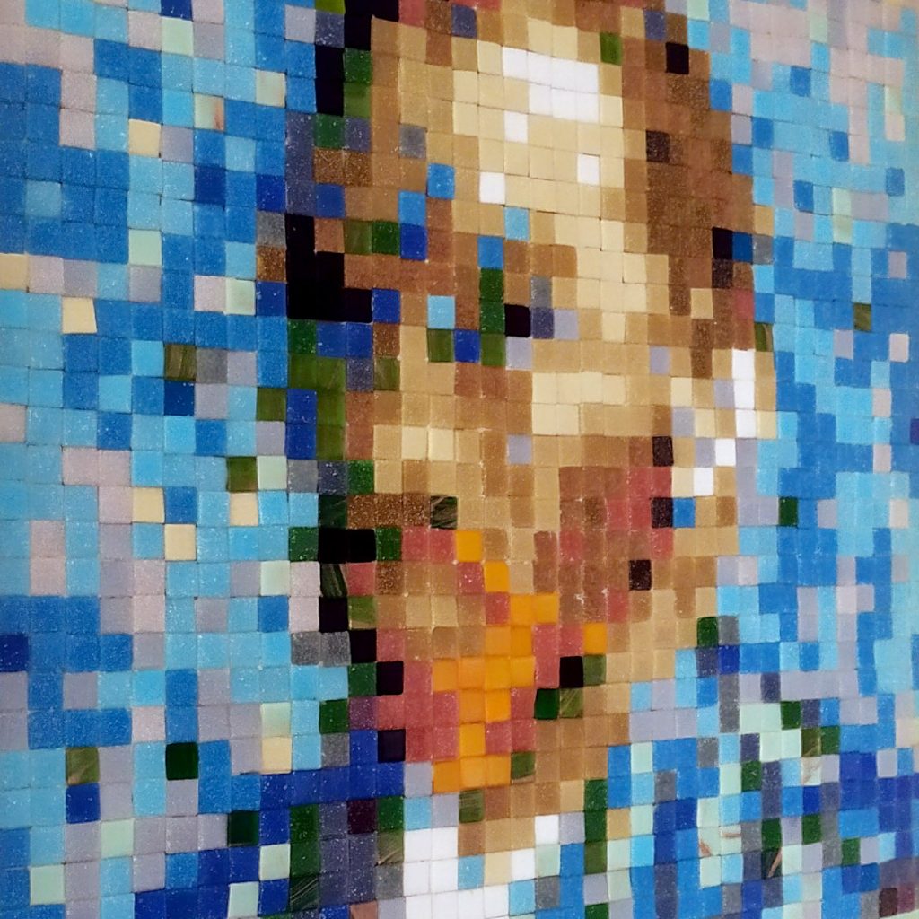 “Vincent Pixel Remix 2” Mosaico Veneciano • Homenaje al Postimpresionismo Mosaico de teselas vítreas · 40 × 40 cm · 2021
