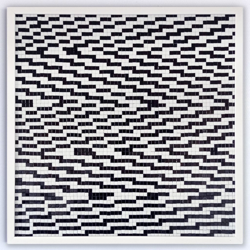 “Binary Stream” · Abstract & Logic Series · Mosaico Veneciano · 60 × 60 cm · 2025