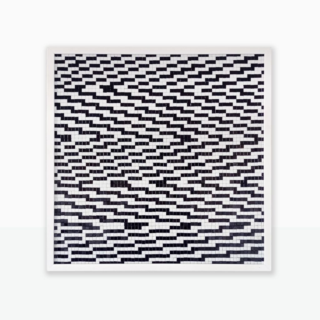 “Binary Stream” · Abstract & Logic Series · Mosaico Veneciano · 60 × 60 cm · 2025