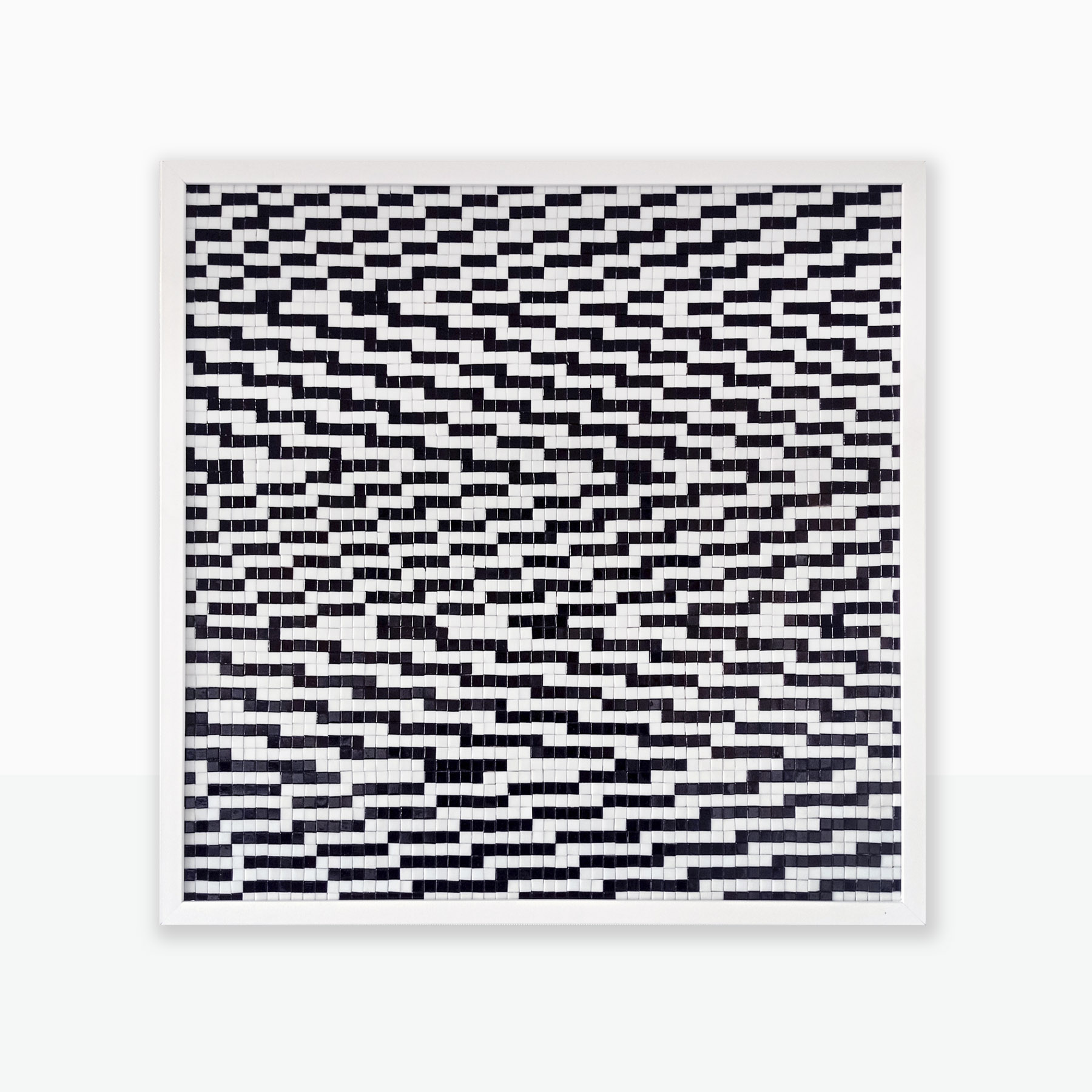 “Binary Stream” · Abstract & Logic Series · Mosaico Veneciano · 60 × 60 cm · 2025