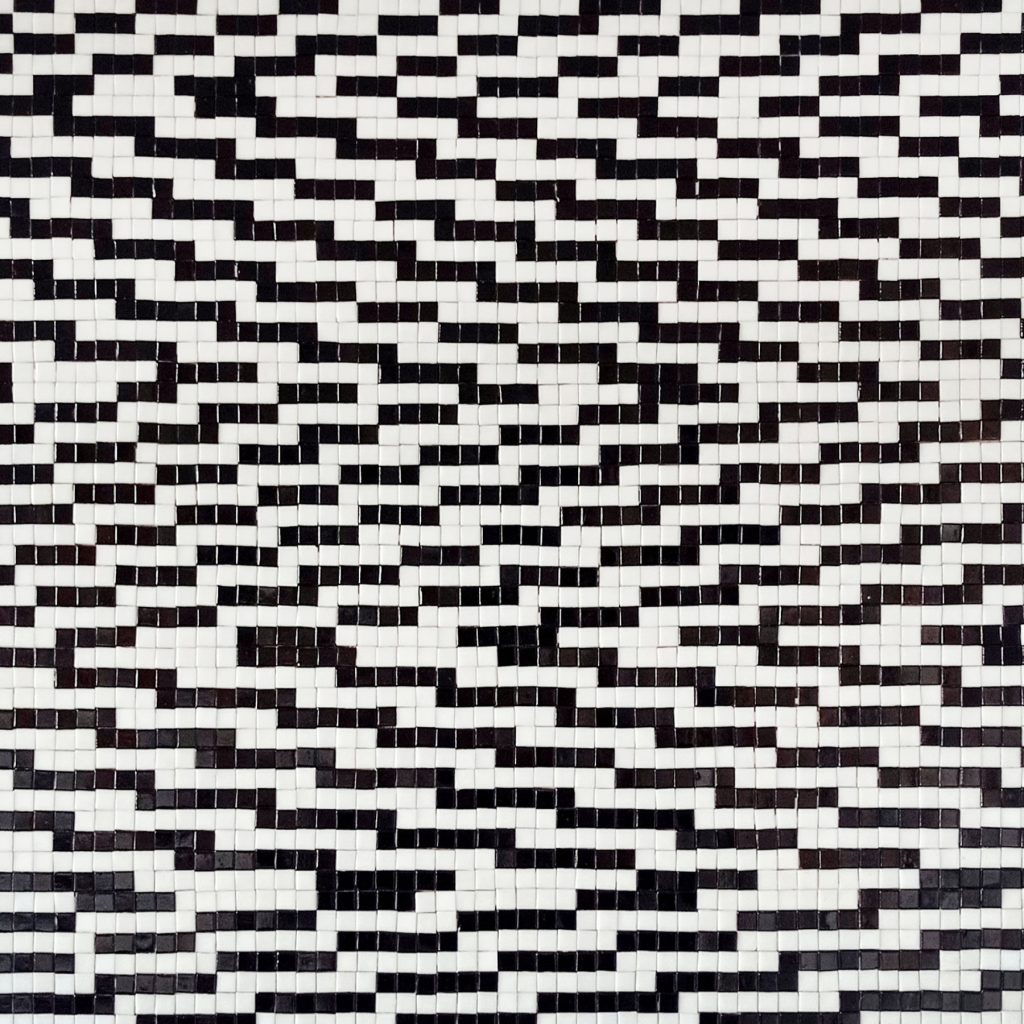 “Binary Stream” · Abstract & Logic Series · Mosaico Veneciano · 60 × 60 cm · 2025
