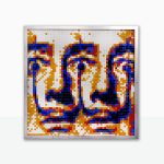“Double Dalí 2” · Mosaico de teselas vítreas · 60 × 60 cm · 2023 Serie Surrealismo Pixelado