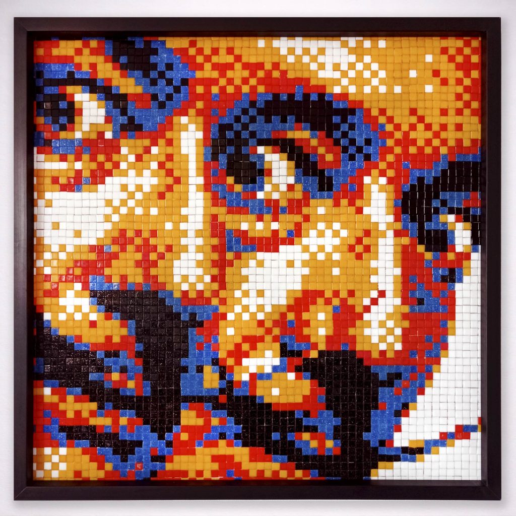 Mosaico Veneciano • Homenaje al Surrealismo Digital “Double Dalí” Mosaico de teselas vítreas · 60 × 60 cm · 2022