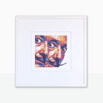 “Double Dalí Plotter” · Generative & Plotter Art · Serie Pop Icons · Rotuladores sobre papel Canson · 50 × 50 cm (enmarcado) · 2024