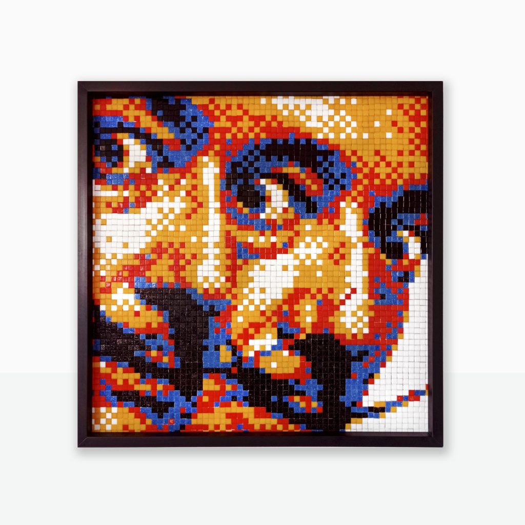 Mosaico Veneciano • Homenaje al Surrealismo Digital “Double Dalí” Mosaico de teselas vítreas · 60 × 60 cm · 2022