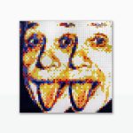 “Double Einstein Pixel Remix” · Mosaico Veneciano · Serie Iconos Mosaico de teselas vítreas · 120 × 120 cm · 2023