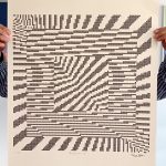 “Espacio” · Generative Artworks · Serie Profundidad Binaria · Tinta sobre papel (Plotter de plumillas) · 50 × 50 cm · 2023