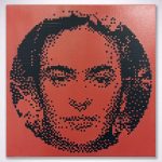 “Frida” · Stencil Pixel Art · Serie Iconos Pop Pintura spray y stencil sobre tela · 50 × 50 cm · 2023