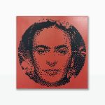 “Frida” · Stencil Pixel Art · Serie Iconos Pop Pintura spray y stencil sobre tela · 50 × 50 cm · 2023