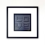 “I LOVE Plotter” · Kinetic & Pop Series · Rotulador plata sobre papel Fabriano negro · 50 × 50 cm (enmarcado) · 2026