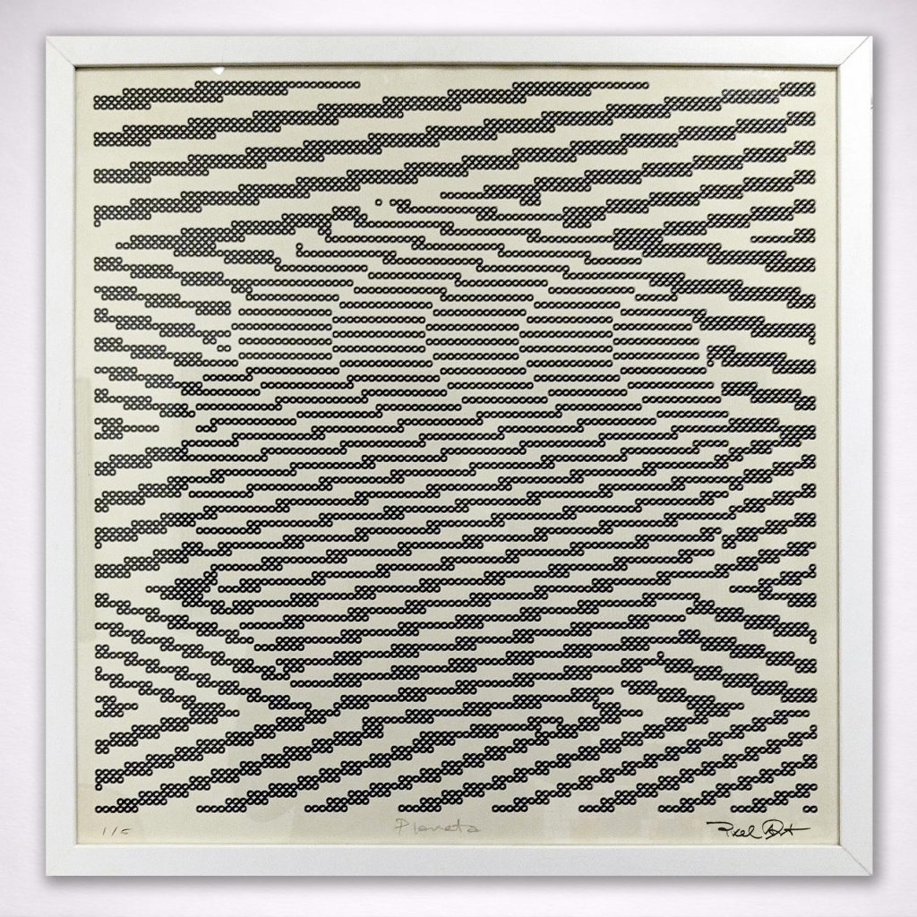 “Planeta Plotter” · Generative Artworks · Serie Movimiento Cinético Rotulador sobre papel · 50 × 50 cm · 2023