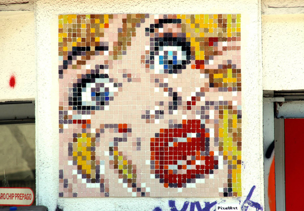 screaming lady stretart mosaic pixelart screaming lady stretart mosaic pixelart