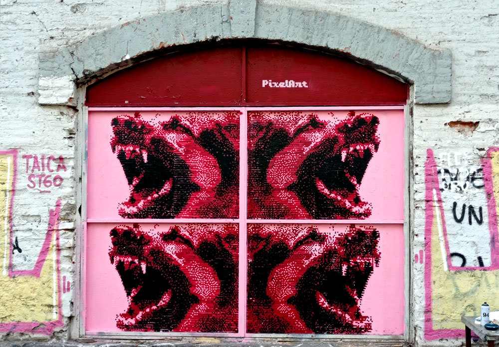 stencil la perrera pixelart streetart stencil la perrera pixelart streetart