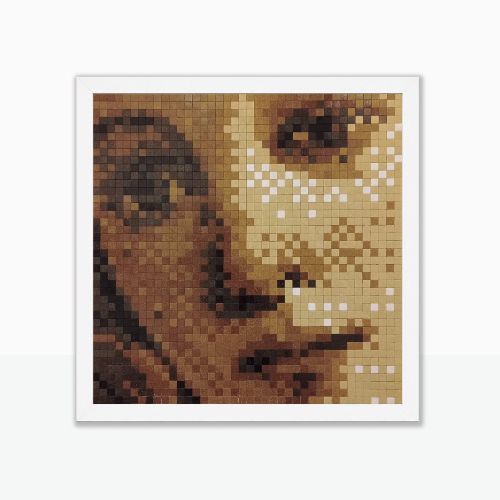 “Venus Pixel Street” · Serie Street Remix · Mosaico Veneciano sobre soporte rígido · 80 × 80 cm · 2024