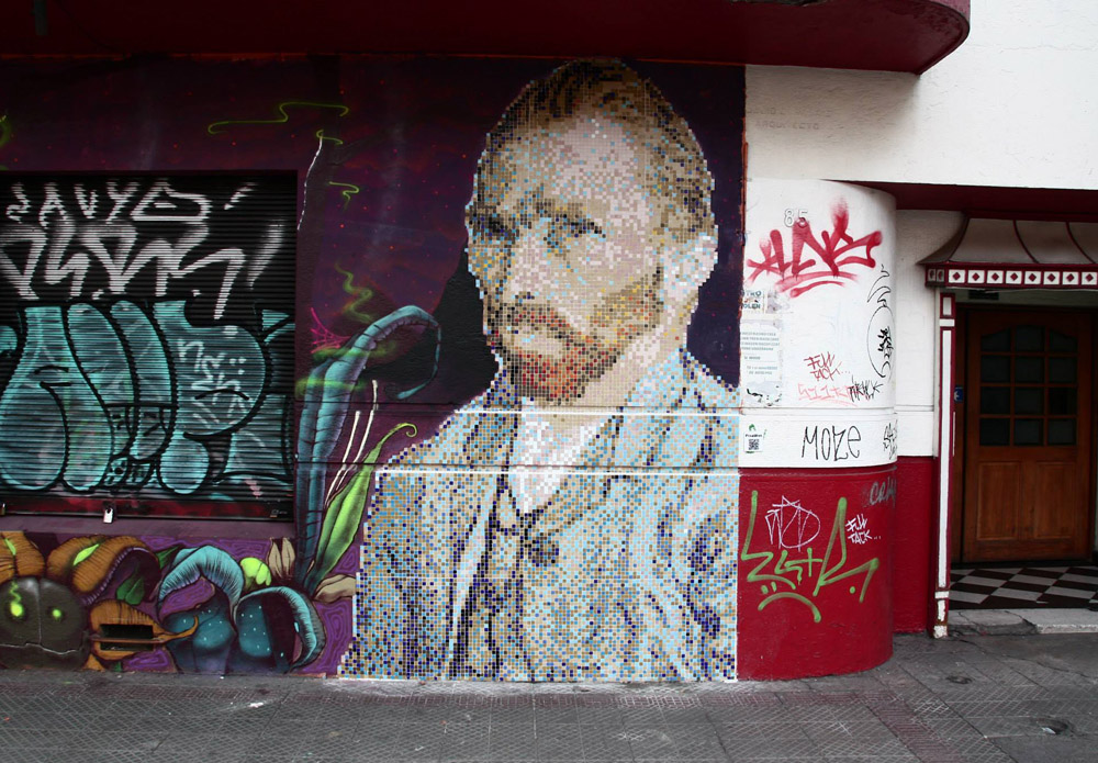 vincent va gogh pixelart vincent va gogh pixelart streetart mosaic