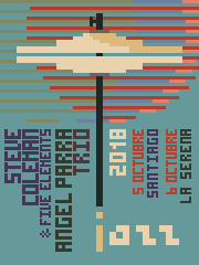Original Poster Chile Jazz Festival 180x240 Santiago La Serena 2018 by PixelArt