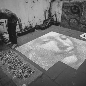 da vinci cabeza de mujer stretart mosaic pixelart 01