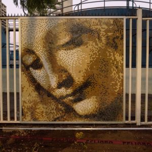 da vinci cabeza de mujer stretart mosaic pixelart 04
