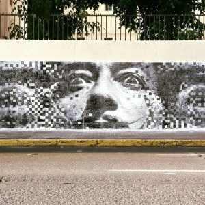 el renacer salvador dali streetart pixelart 04