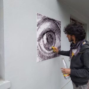 eye escher stretart mosaic pixelart 01