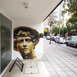 hermes pixelart streetart mosaico 03