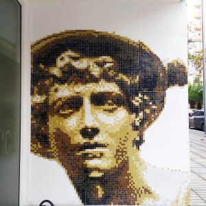 hermes pixelart streetart mosaico 04