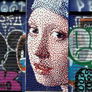 joven de la perla streetart pixelart 04
