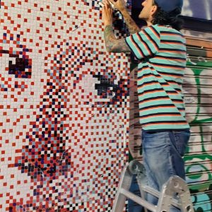 joven de la perla streetart pixelart 05