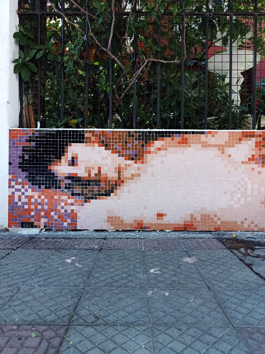 la ninfa de las cerezas streetart pixelart 01