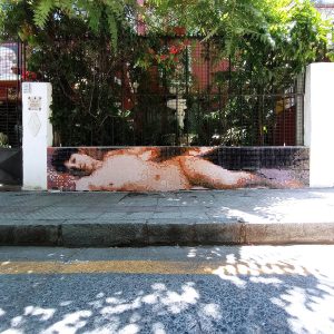 la ninfa de las cerezas streetart pixelart 02