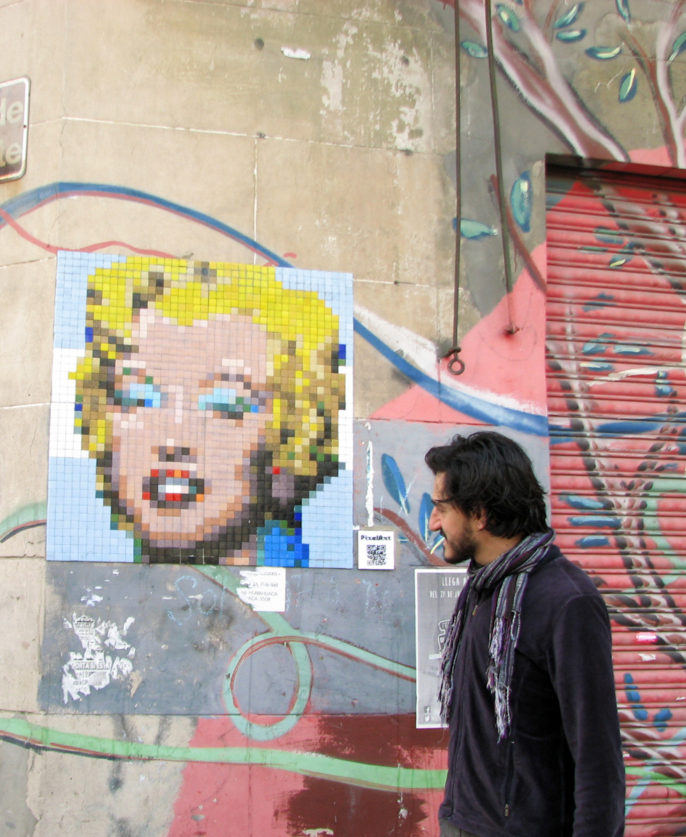 marilyn warhol buenos aires stretart mosaic pixelart 01