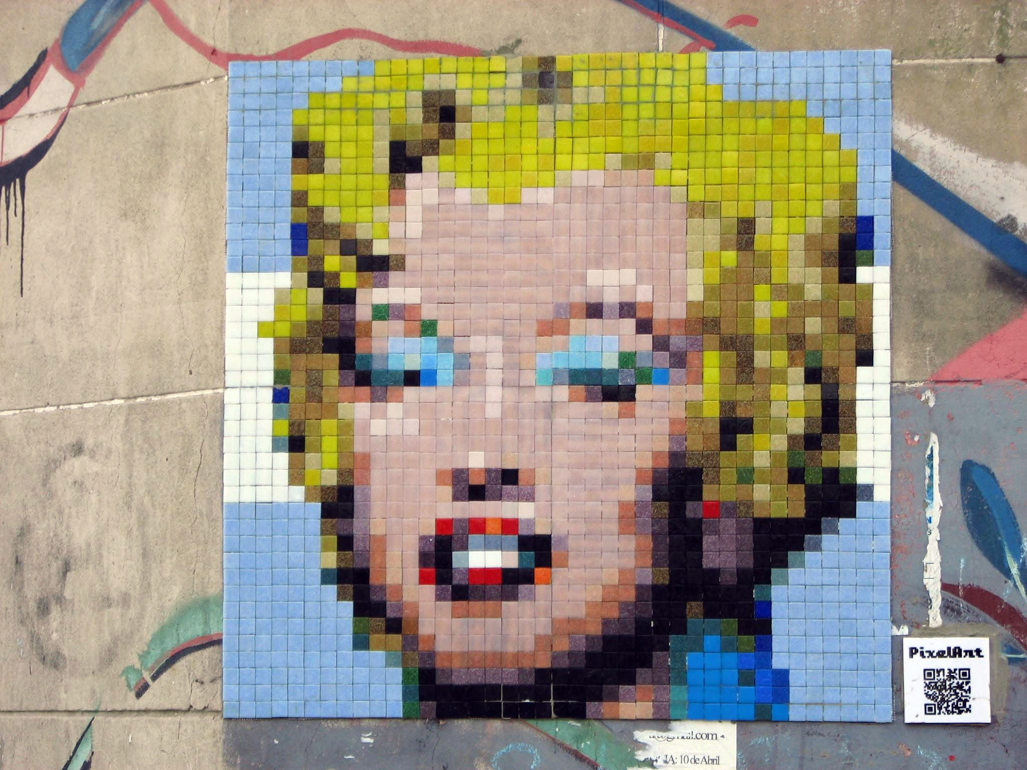 marilyn warhol buenos aires stretart mosaic pixelart 04