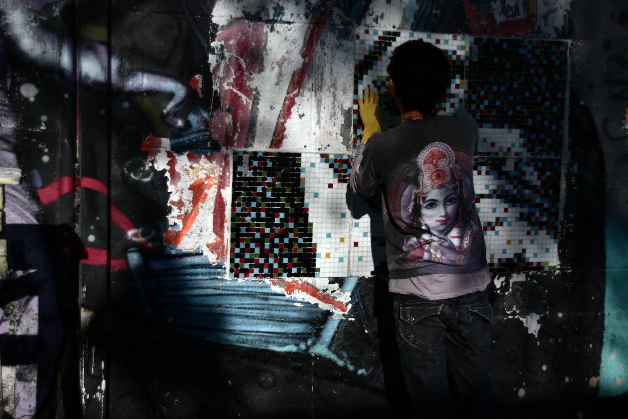 nicanor parra stretart mosaic pixelart 01