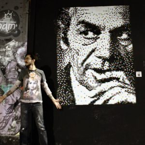 nicanor parra stretart mosaic pixelart 03
