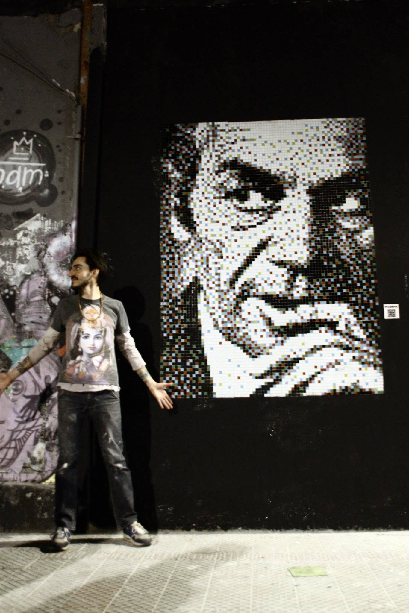 nicanor parra stretart mosaic pixelart 03